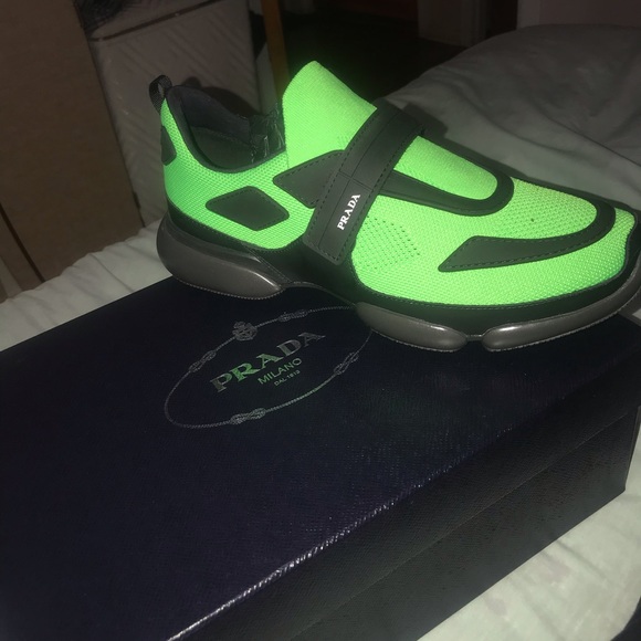 green and black prada sneakers